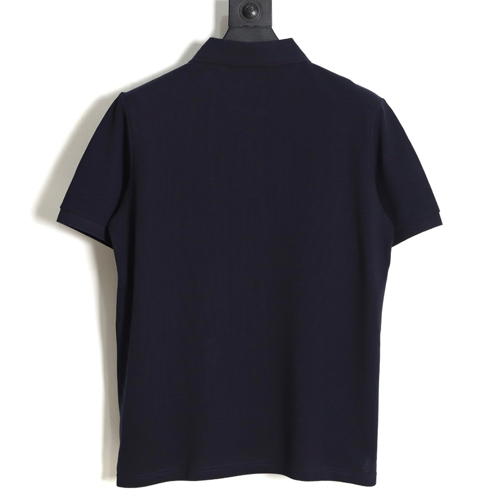 l0*is V*t0n pin embroidered short-sleeved polo shirt navy blue