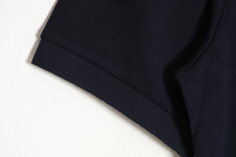 l0*is V*t0n pin embroidered short-sleeved polo shirt navy blue