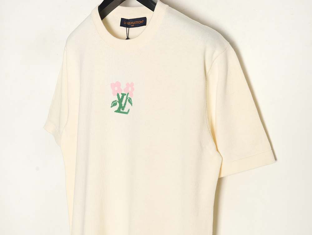 l0*is V*t0n tyler co-branded floral jacquard knitted short sleeves