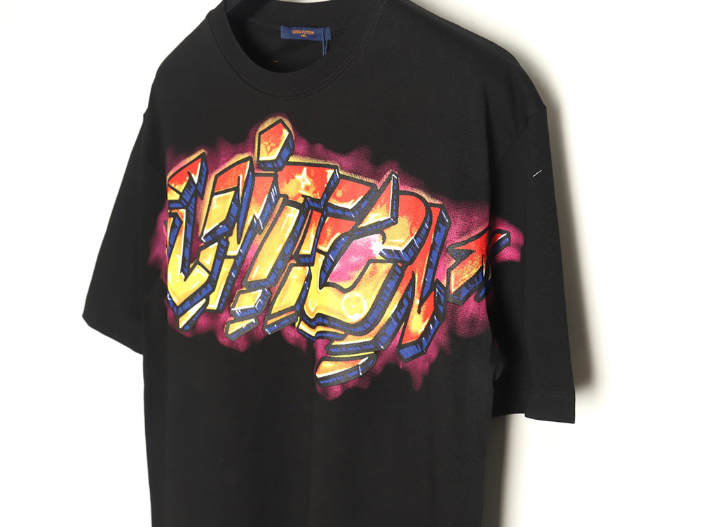l0*is V*t0n flame lettering print short sleeves tsk1