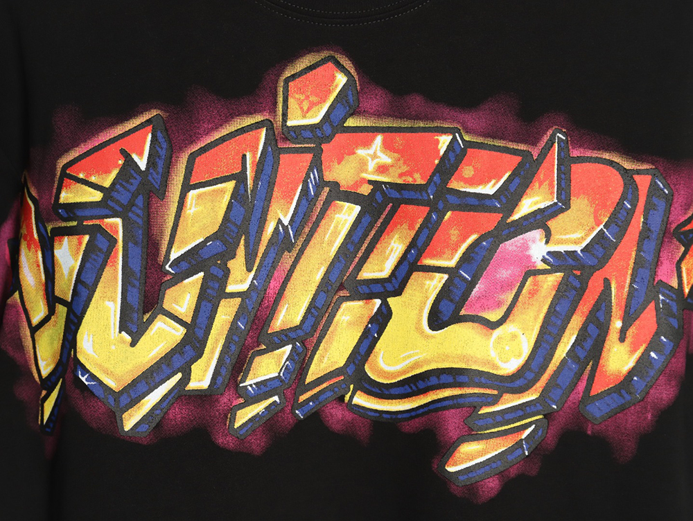 l0*is V*t0n flame lettering print short sleeves tsk1