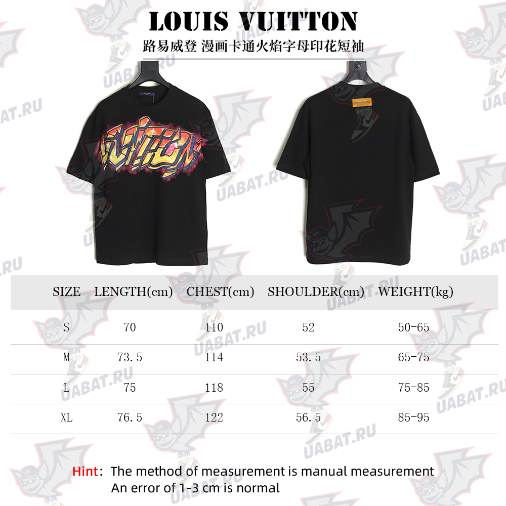 l0*is V*t0n flame lettering print short sleeves tsk1