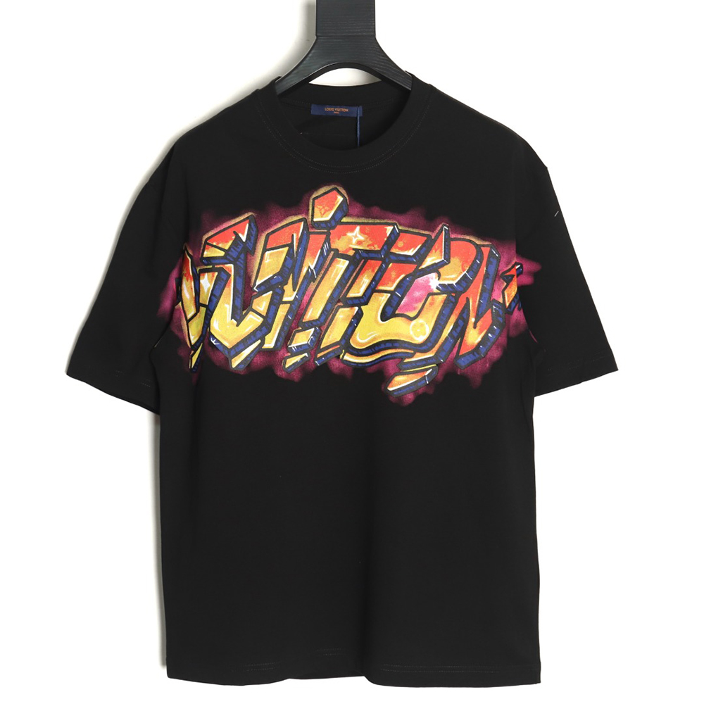 l0*is V*t0n flame lettering print short sleeves tsk1