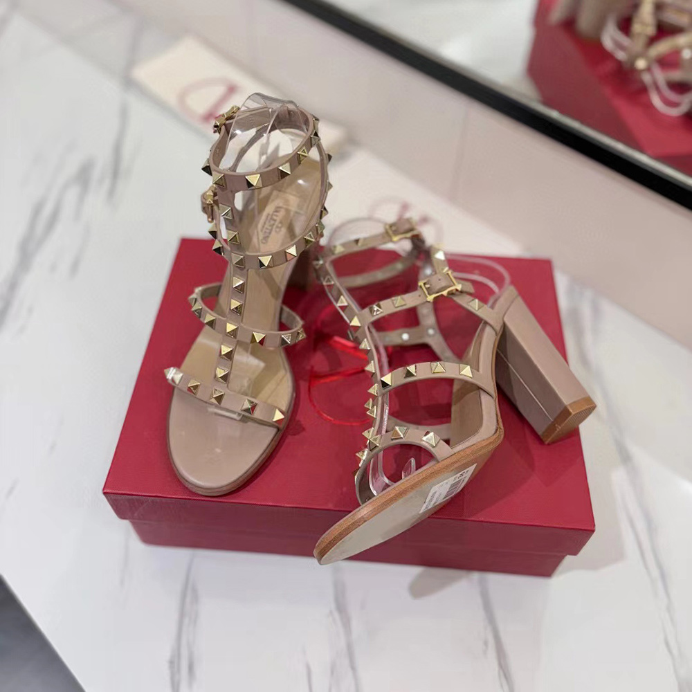 Valentino Rockstud Ankle Strap Sandal Heel:90mm