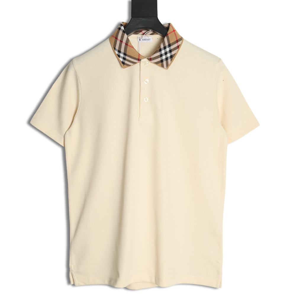B**rry check collar short sleeve polo shirt