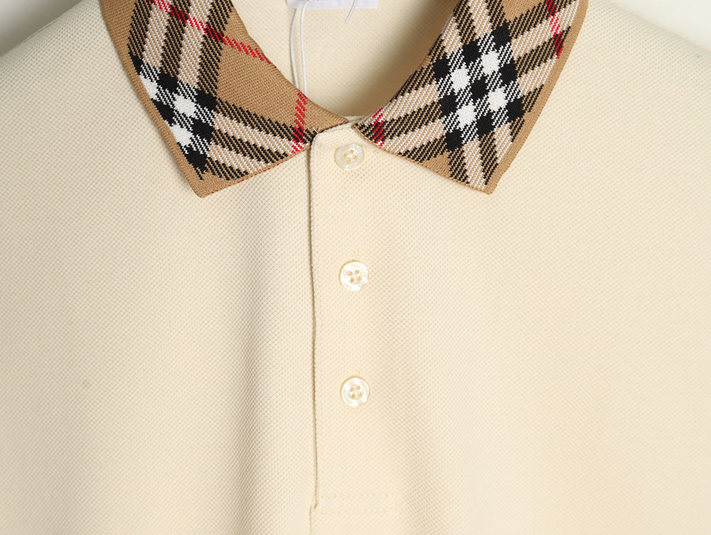 B**rry check collar short sleeve polo shirt