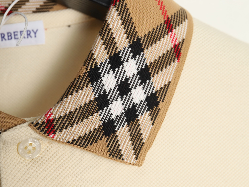 B**rry check collar short sleeve polo shirt