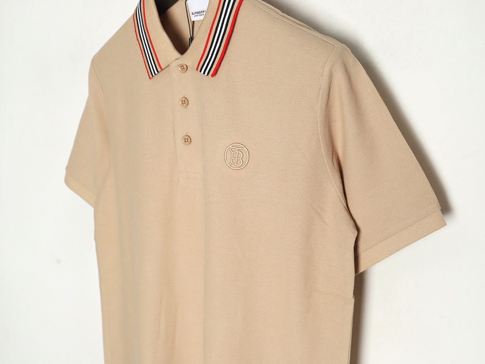 B**rry classic collar stripe logo embroidered short sleeve polo shirt tsk1
