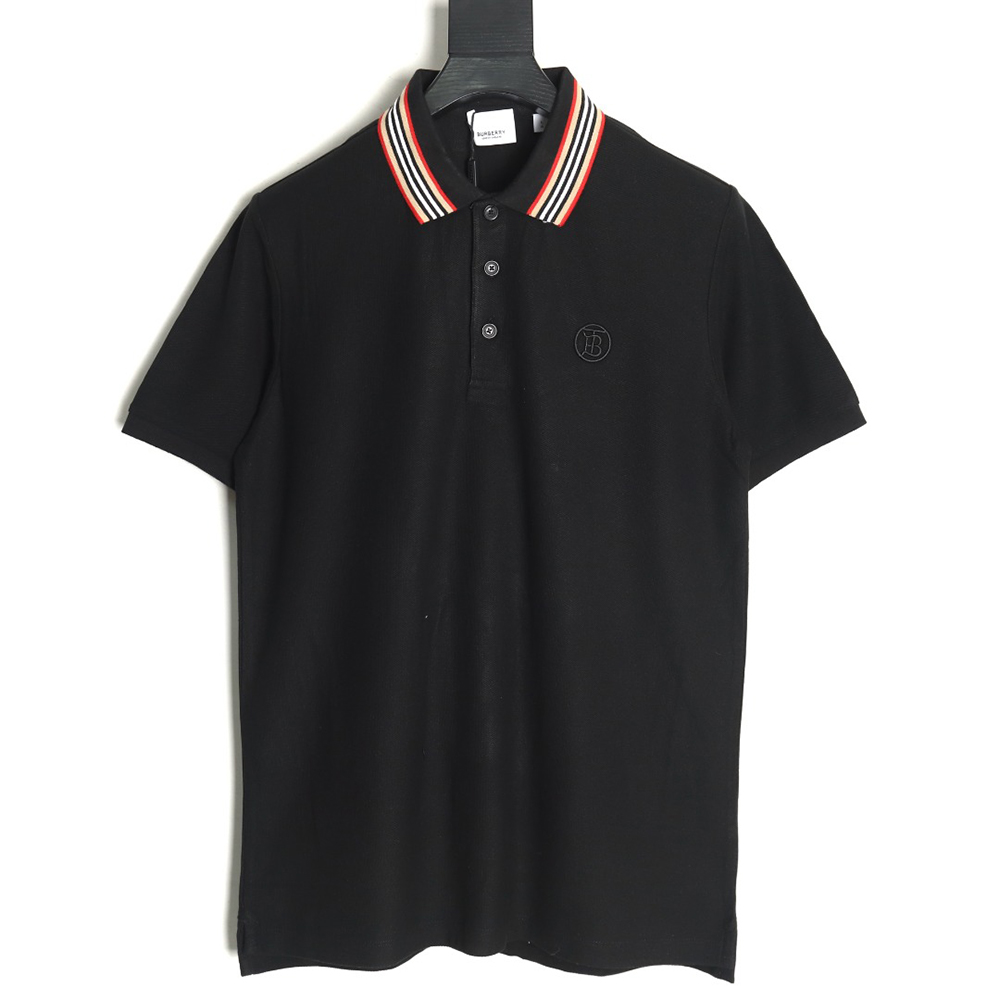 B**rry classic collar stripe logo embroidered short sleeve polo shirt tsk2
