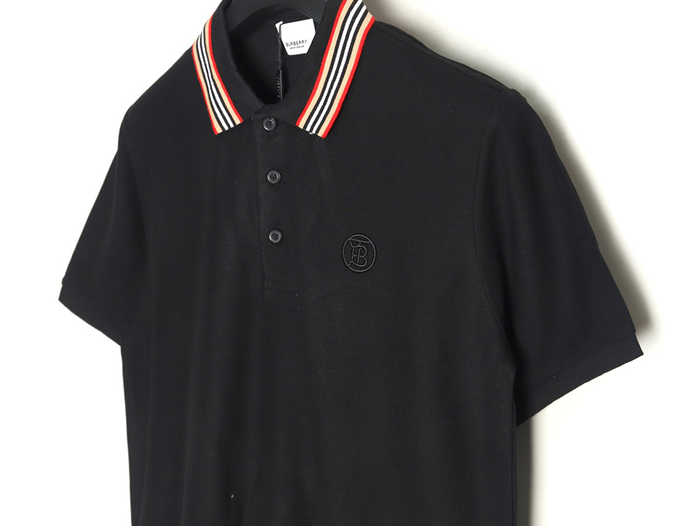 B**rry classic collar stripe logo embroidered short sleeve polo shirt tsk2