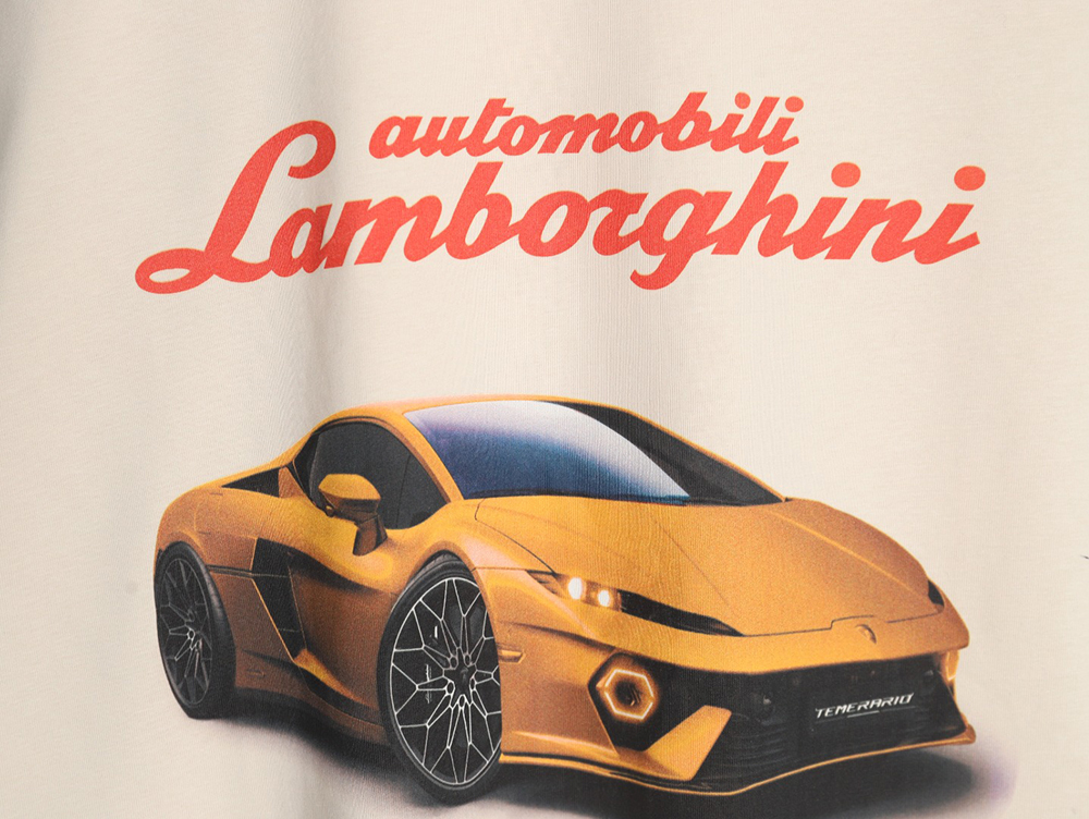 Ba*len*cia*ga & lamborghini printed short-sleeved t-shirt