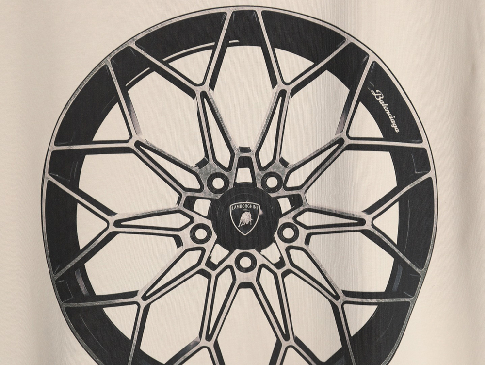 Ba*len*cia*ga & lamborghini printed short-sleeved t-shirt