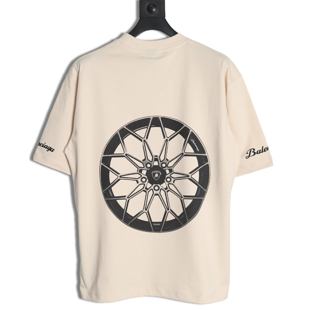 Ba*len*cia*ga & lamborghini printed short-sleeved t-shirt