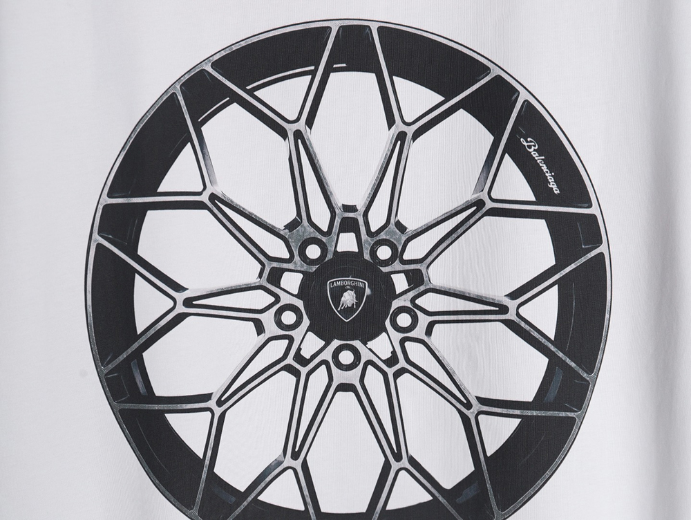 Ba*len*cia*ga & lamborghini printed short-sleeved t-shirt tsk1