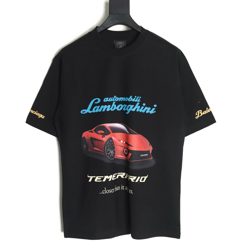 Ba*len*cia*ga & lamborghini printed short-sleeved t-shirt tsk2