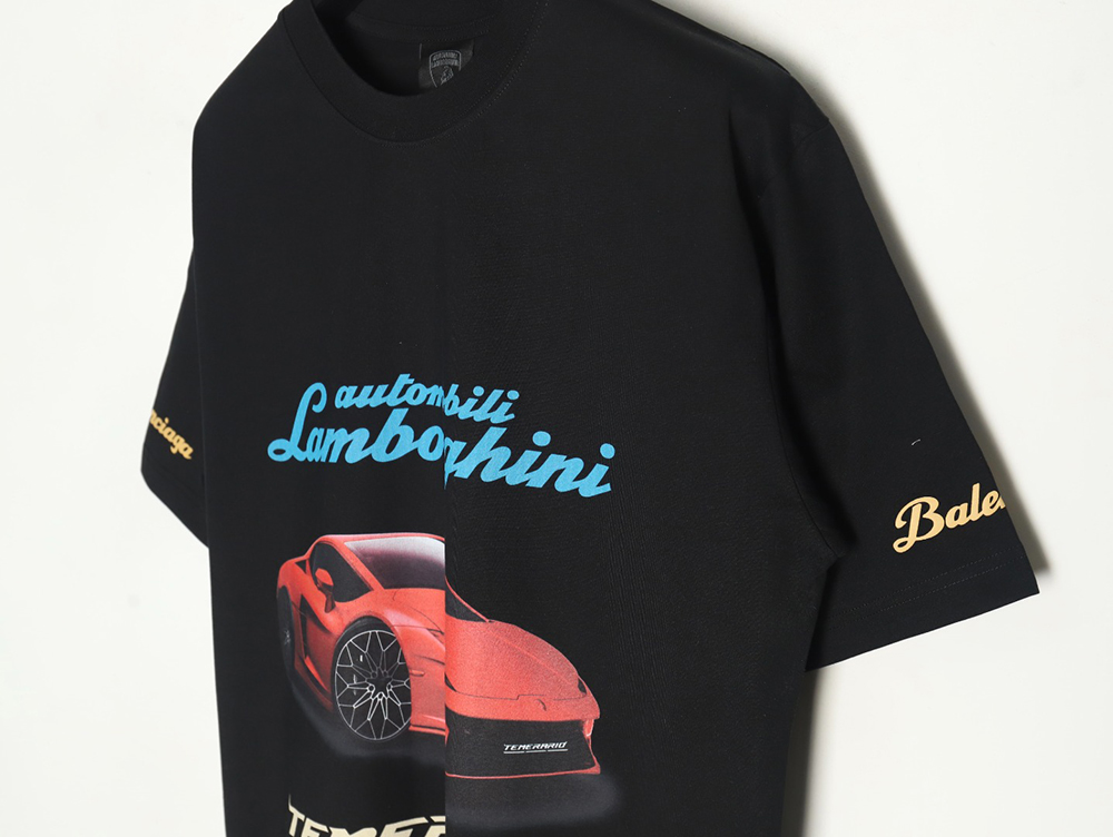 Ba*len*cia*ga & lamborghini printed short-sleeved t-shirt tsk2