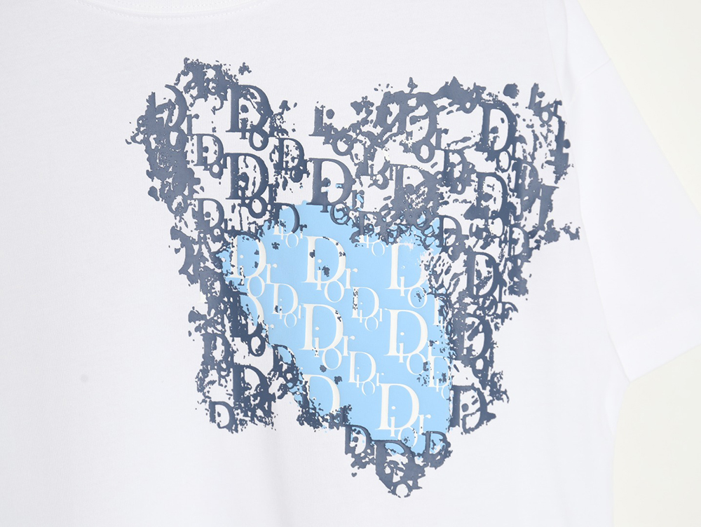 D*or heart monogram letter foam print short sleeves
