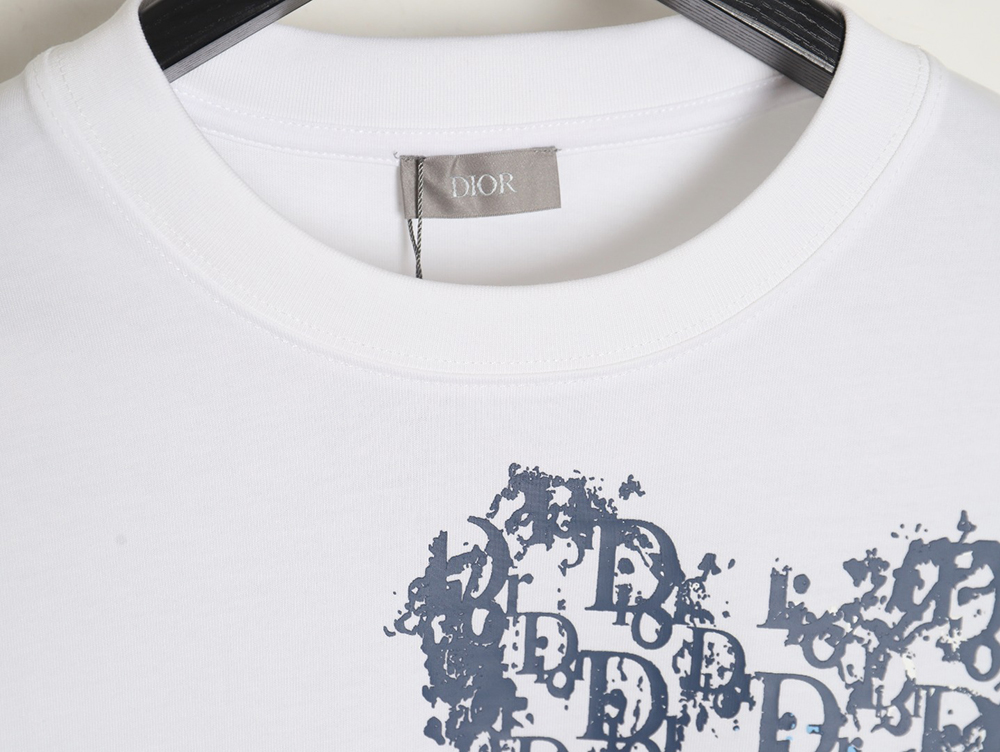 D*or heart monogram letter foam print short sleeves