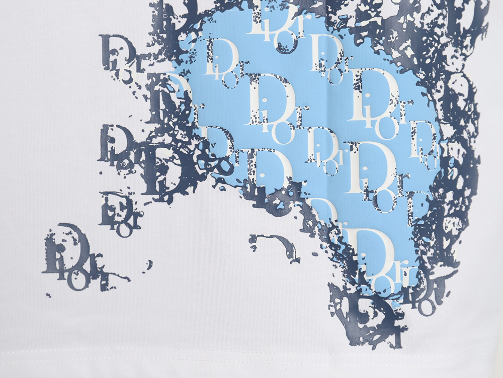 D*or heart monogram letter foam print short sleeves