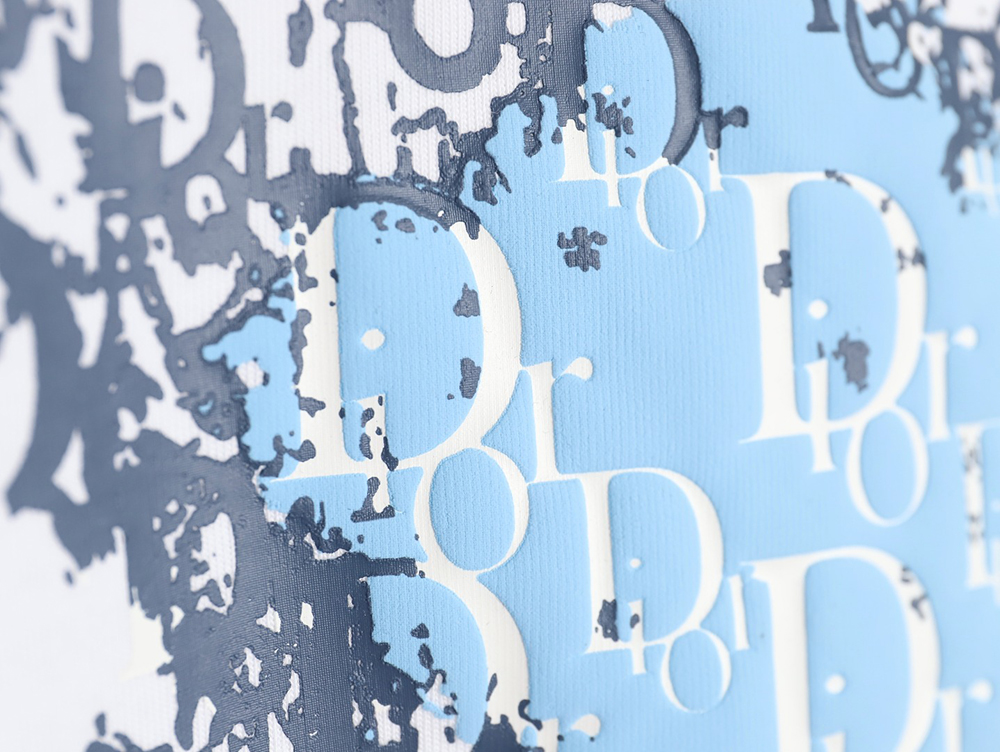 D*or heart monogram letter foam print short sleeves