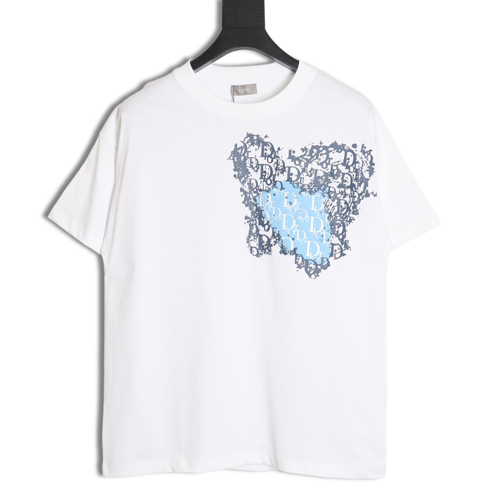 D*or heart monogram letter foam print short sleeves
