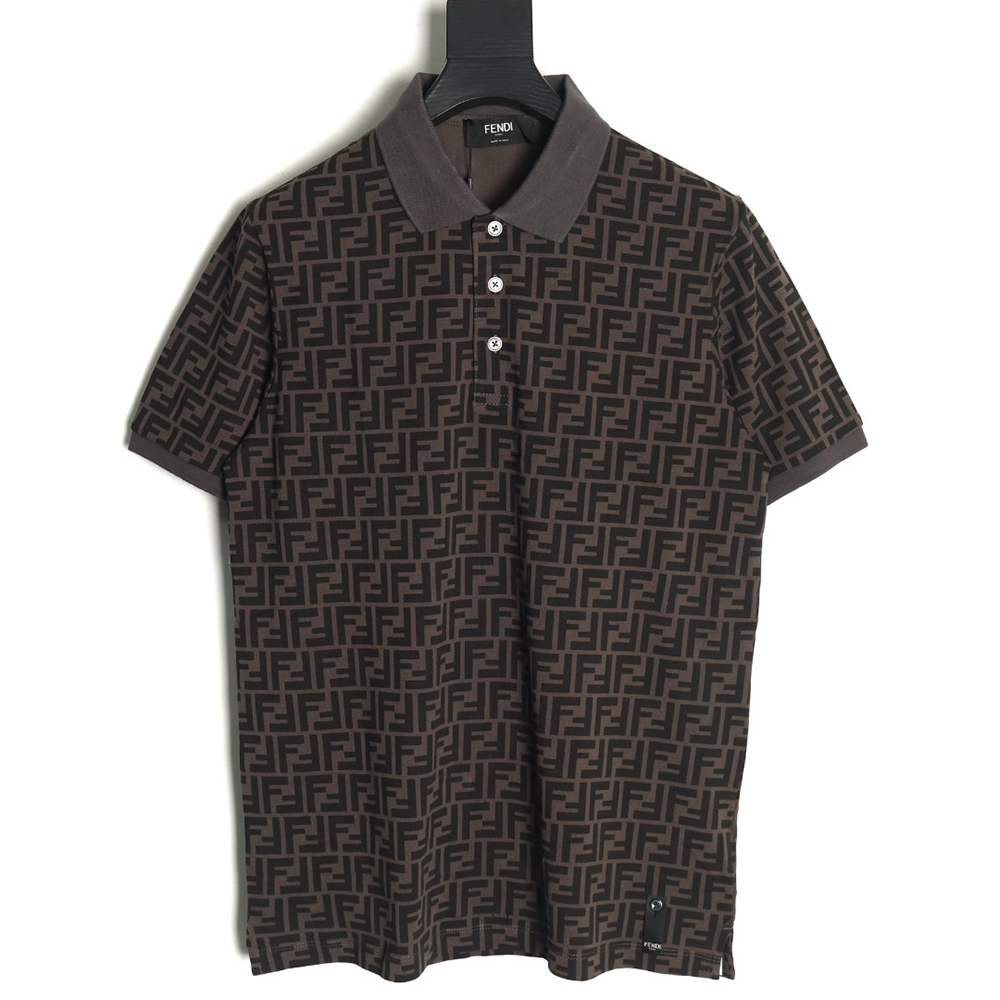 F**di double f full print short-sleeved polo shirt tsk1