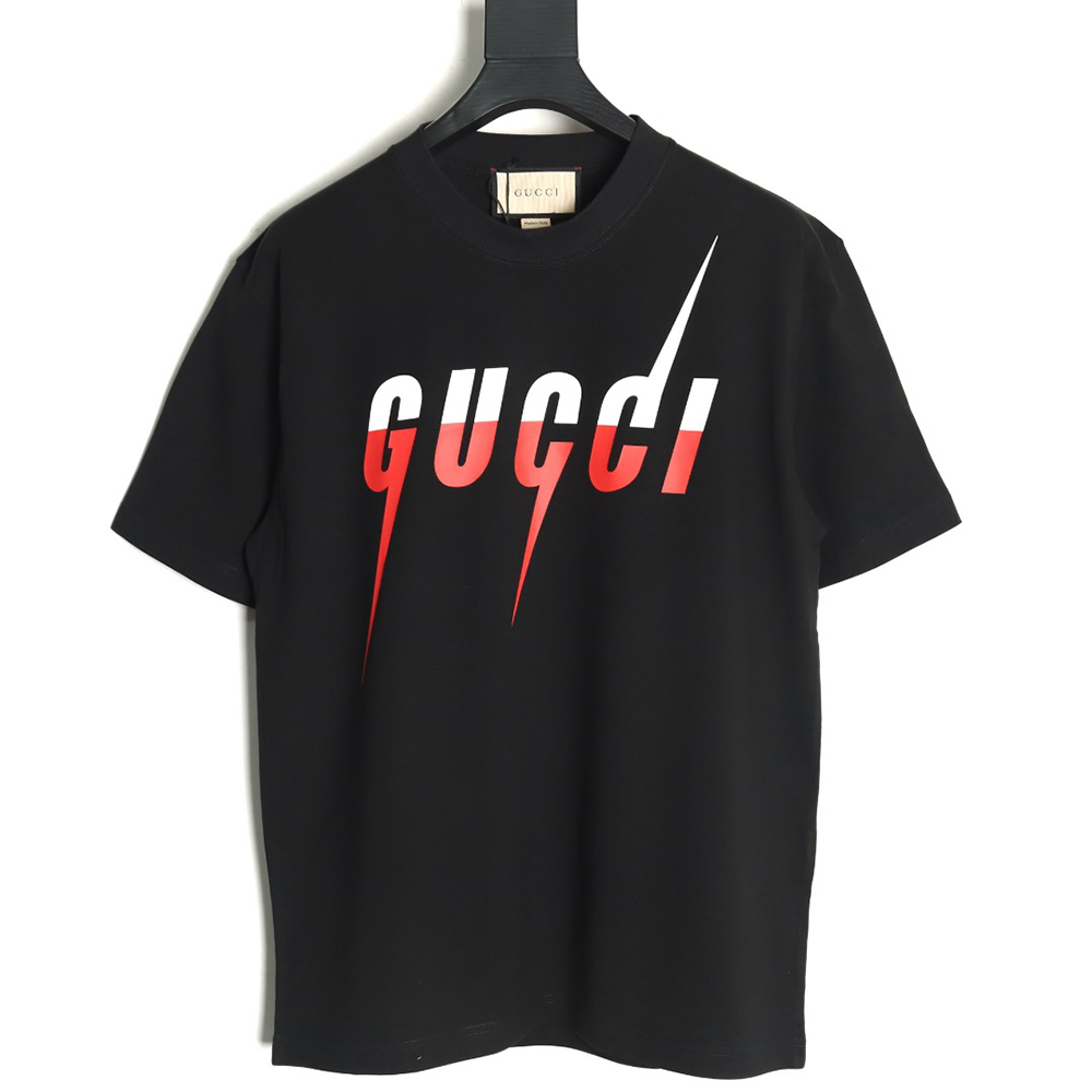 G*u*i lightning print short-sleeved t-shirt tsk1