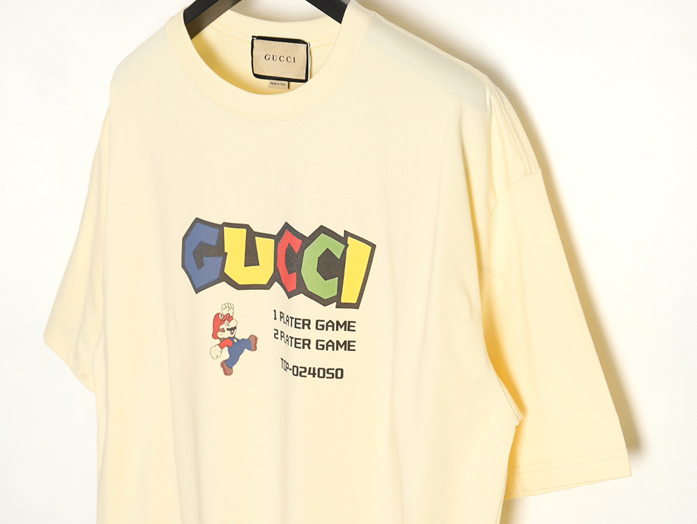 G*u*i mario colorful lettering short-sleeved t-shirt