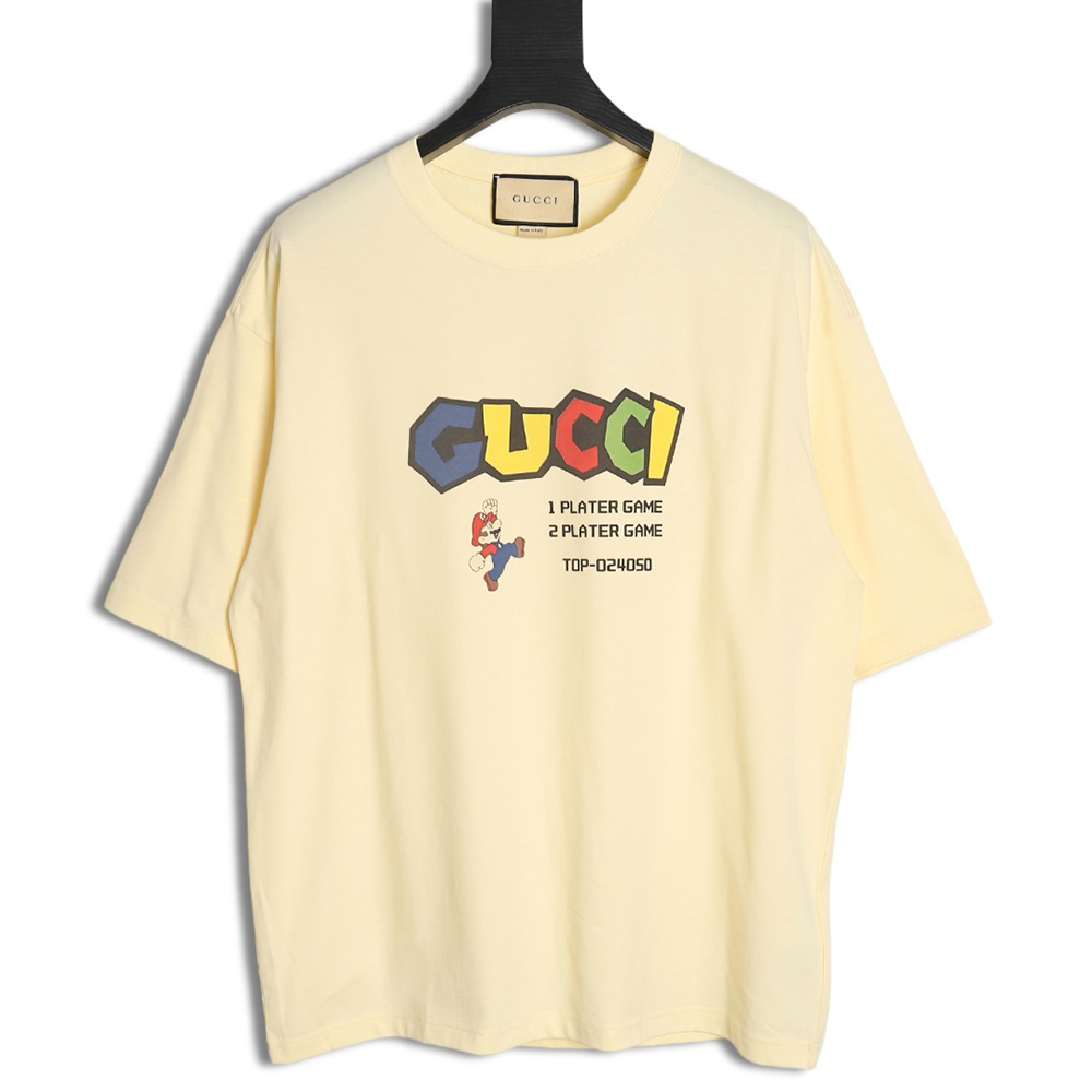 G*u*i mario colorful lettering short-sleeved t-shirt