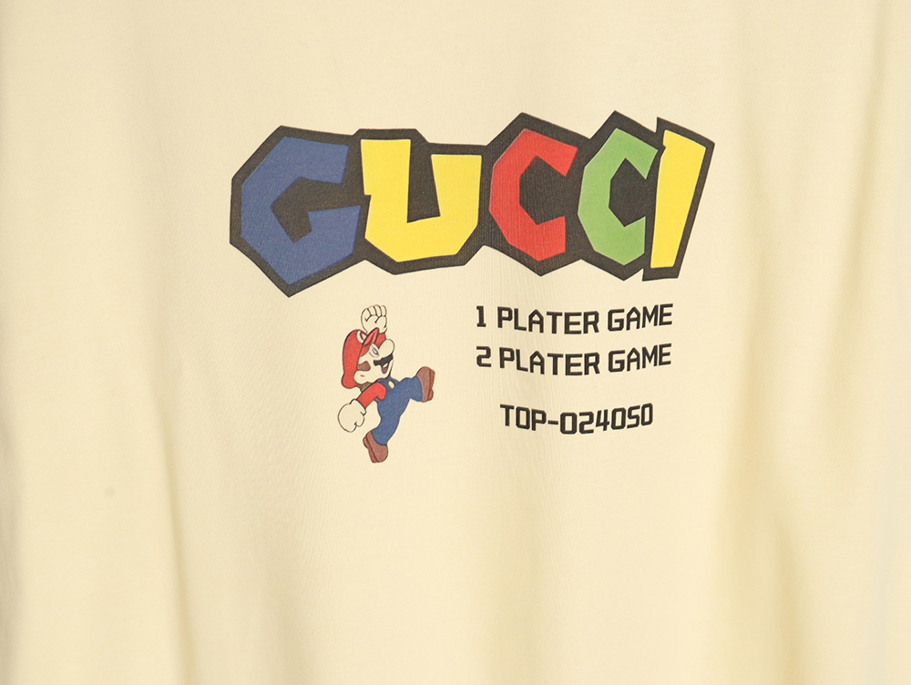 G*u*i mario colorful lettering short-sleeved t-shirt