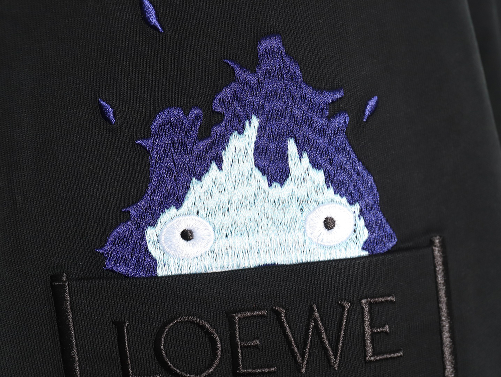 L0ew* & hals moving castle joint pocket flame embroidered short sleeve t-shirt tsk1