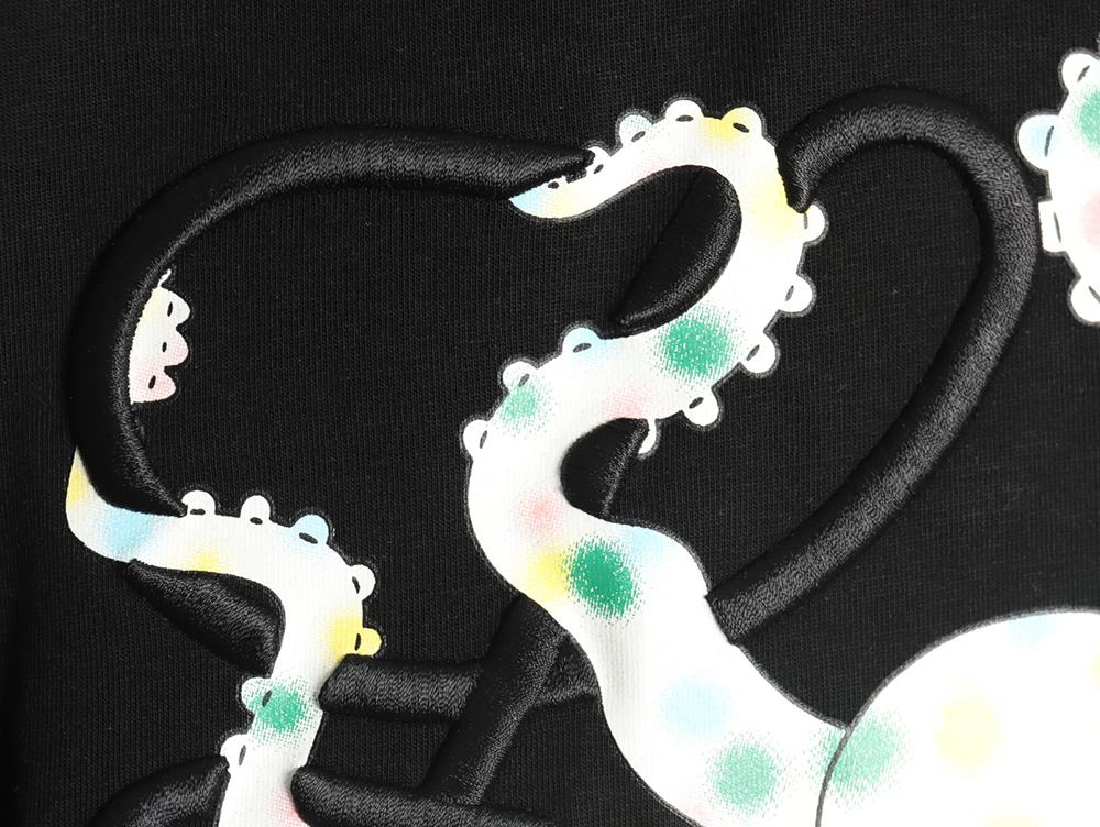 L0ew* octopus print and anagram embroidered short-sleeved t-shirt tsk1