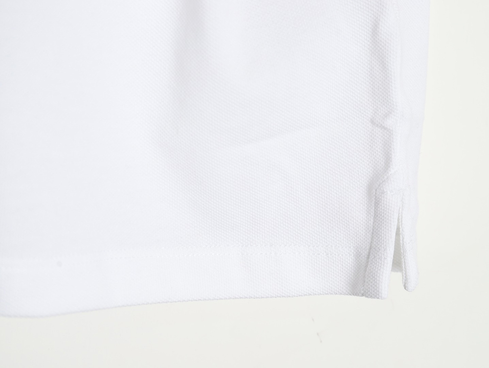 Pra*a color block ribbed collar polo short sleeve