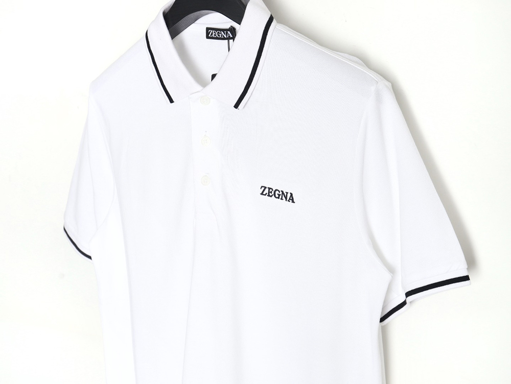 Zegna classic chest letter embroidered polo shirt