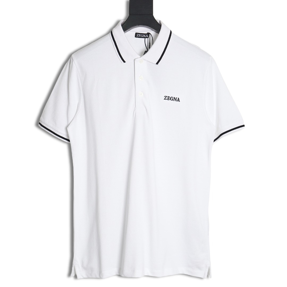 Zegna classic chest letter embroidered polo shirt