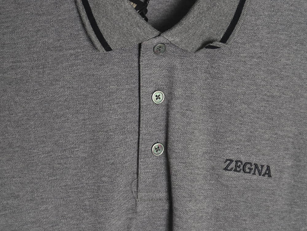 Zegna classic chest letter embroidered polo shirt TSK1