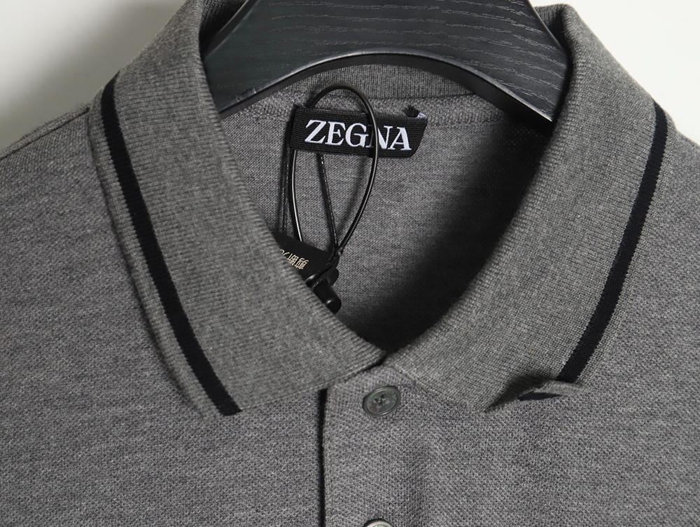 Zegna classic chest letter embroidered polo shirt TSK1