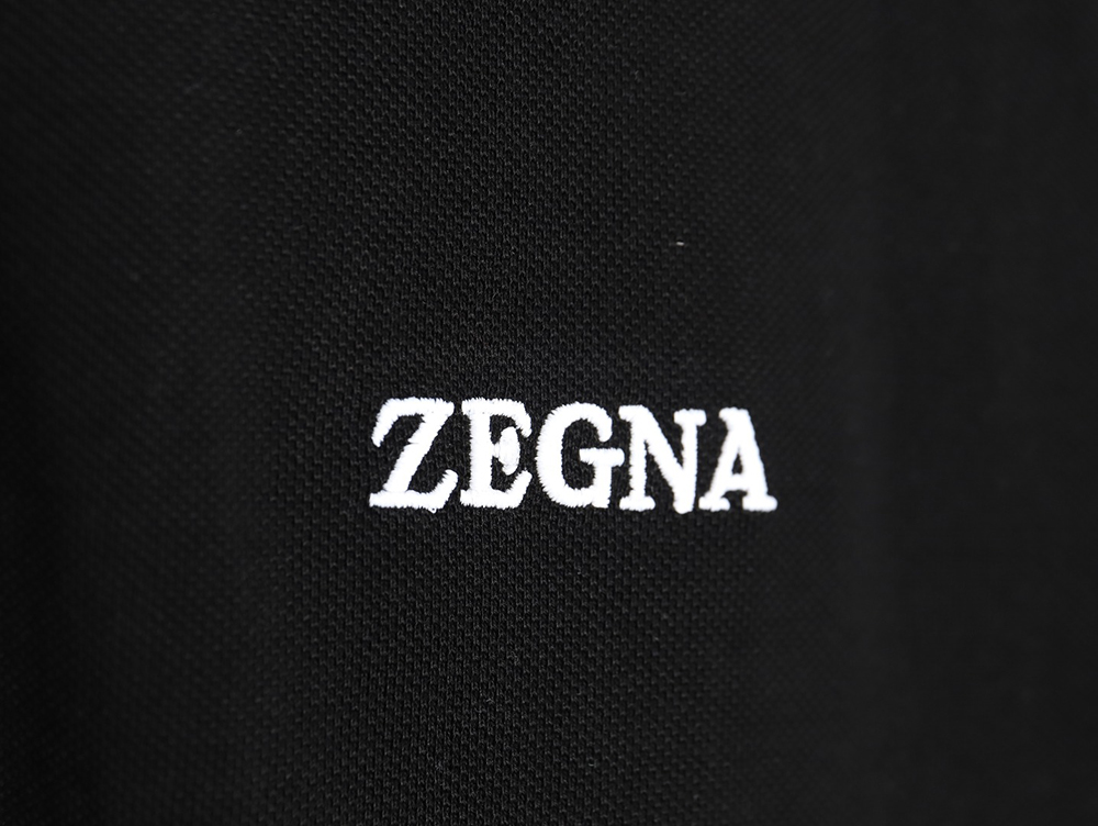 Zegna classic chest letter embroidered polo shirt TSK2