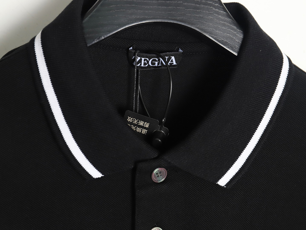 Zegna classic chest letter embroidered polo shirt TSK2