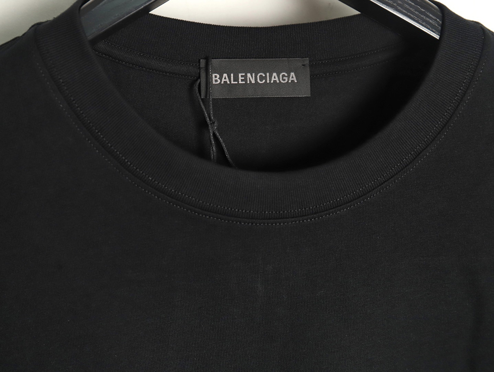 Ba*len*cia*ga yellow tape double b letter short sleeve tsk1