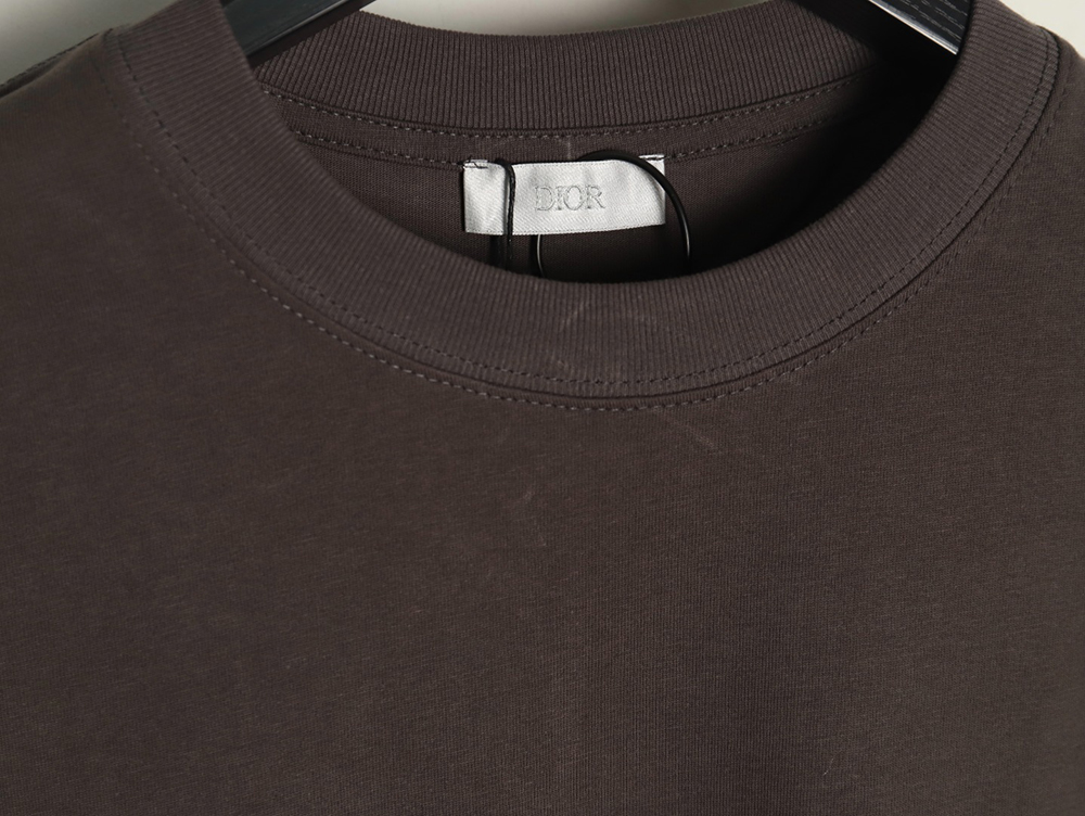 D*or logo pattern embroidered flocked letter t-shirt