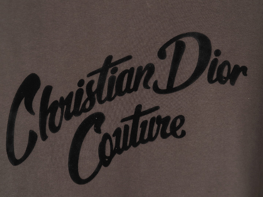 D*or logo pattern embroidered flocked letter t-shirt