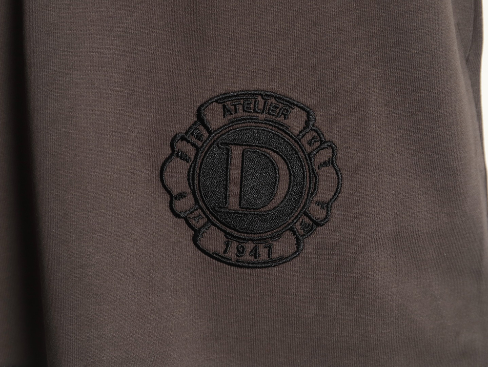 D*or logo pattern embroidered flocked letter t-shirt