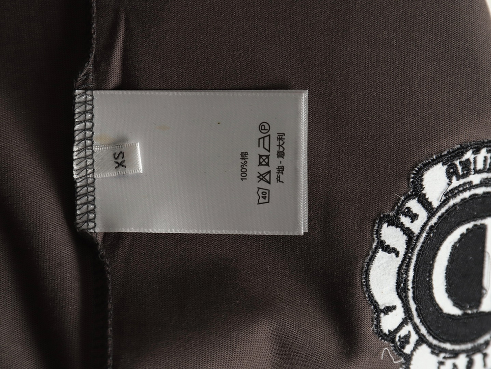 D*or logo pattern embroidered flocked letter t-shirt