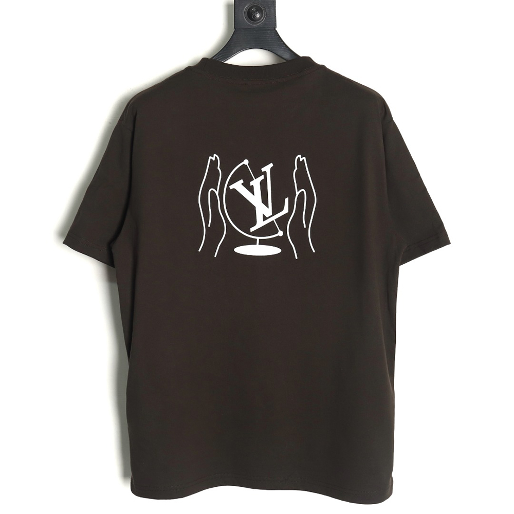 l0*is V*t0n horizontal line logo print short sleeve t-shirt