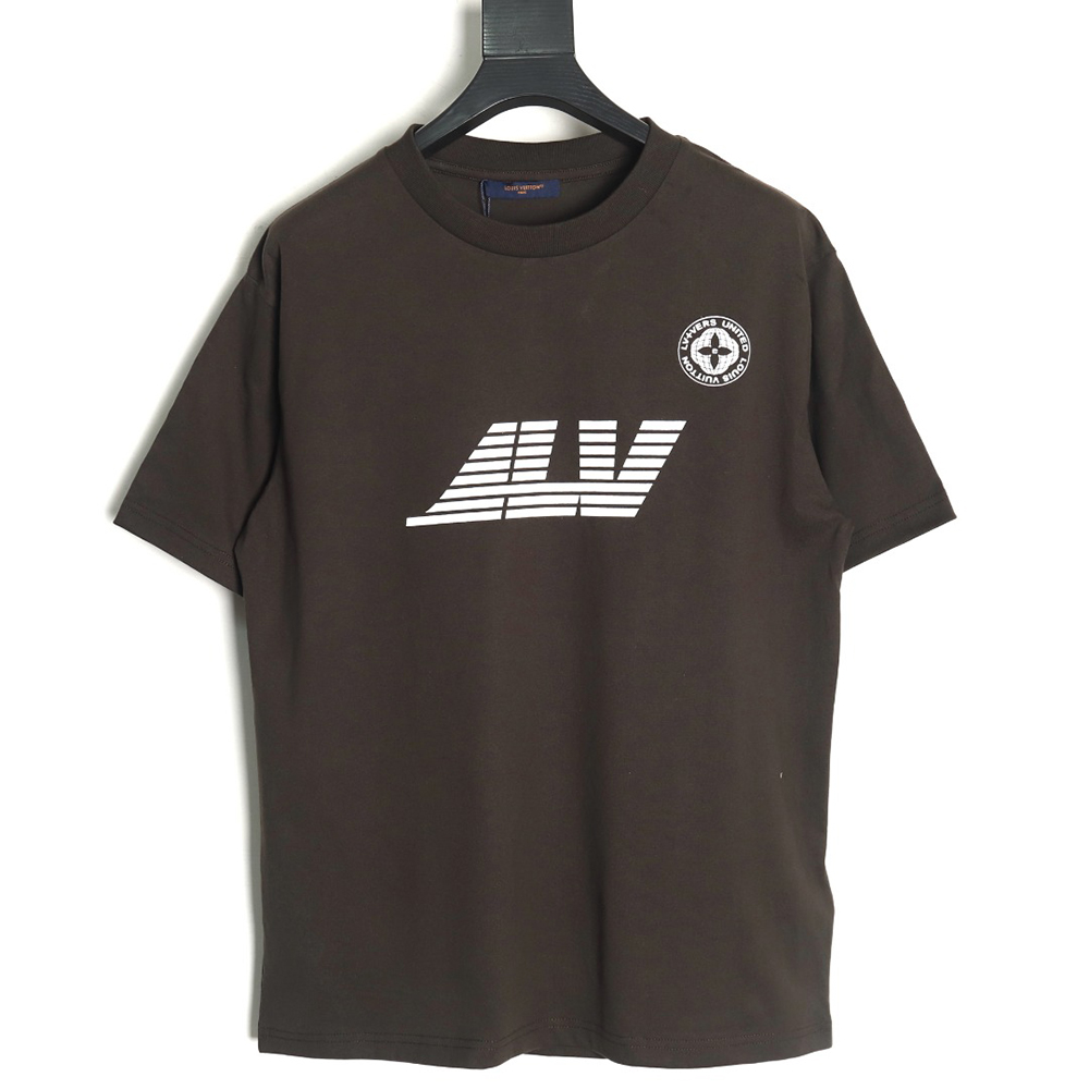 l0*is V*t0n horizontal line logo print short sleeve t-shirt