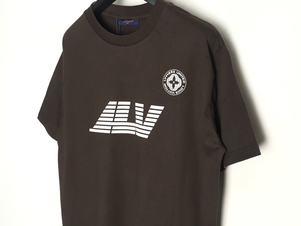 l0*is V*t0n horizontal line logo print short sleeve t-shirt