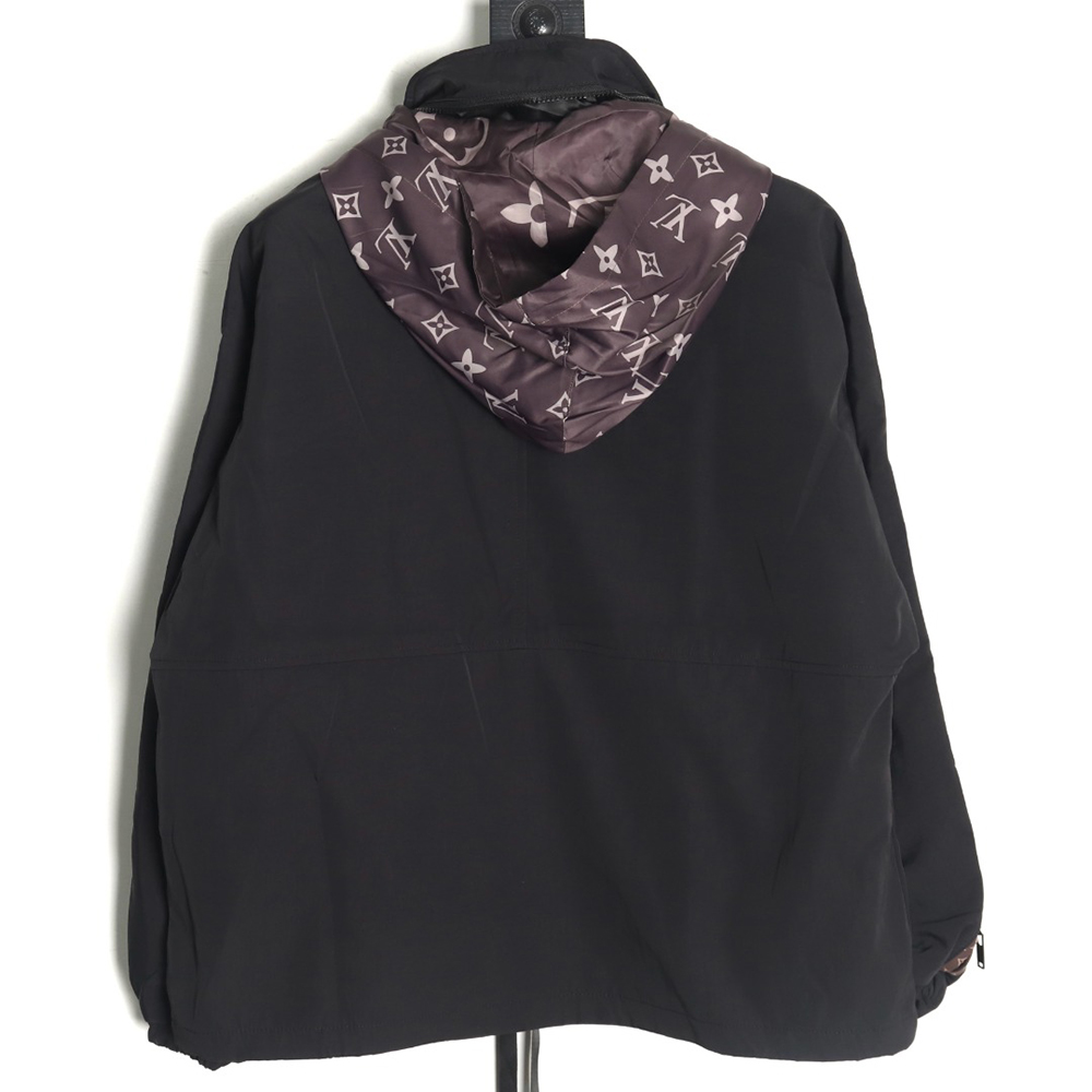 l0*is V*t0n monogram patchwork trench coat zipper jacket