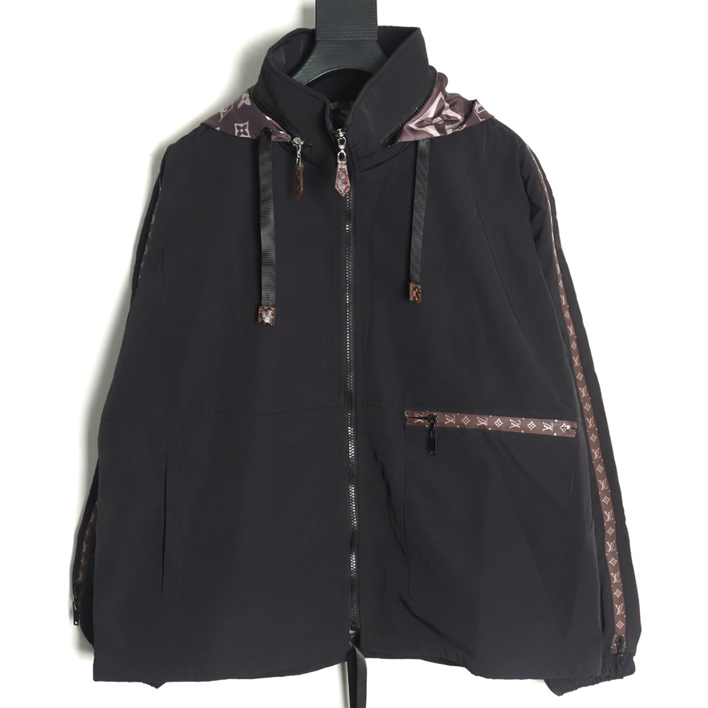 l0*is V*t0n monogram patchwork trench coat zipper jacket