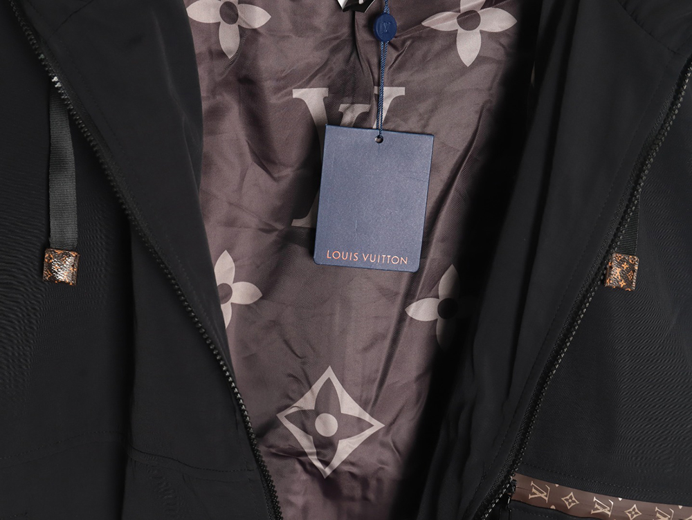 l0*is V*t0n monogram patchwork trench coat zipper jacket